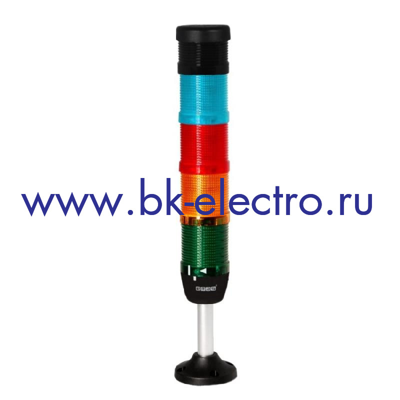 IK54F220ZM03 Световая колонна Ø50мм. зеленая, желтая, красная, синяя, Flashing LED Bulb (220V AC) с зуммером 90дБ 