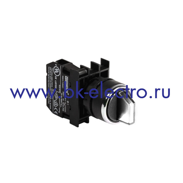 B100SL20B Селекторный переключатель Ø22мм, (0-1) с фиксацией, белый (1НО) IP50 c возможностью подключения блока подсветки у официального дилера в Москве +7(499) 398-07-73