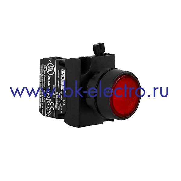 CP100DK CP100DK Кнопка нажимная Ø22мм. круглая, без фиксации, красная (1НО) IP65, с возможностью подсоединения блок контакта подсветки у официального дилера в Москве