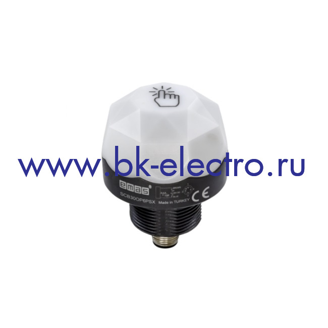 SCB30OP6PSX Кнопка сенсорная Ø30мм.PNP-NO Touch (10-30 V DC) с разъемом М12. IP67 в Москве +7(499) 398-07-73