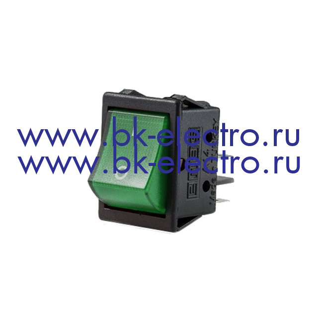 A14B1Y11 Тумблер клавишный 30*22мм. (0-1) зеленый с подсветкой (2НО) в Москве +7 (499)398-07-73
