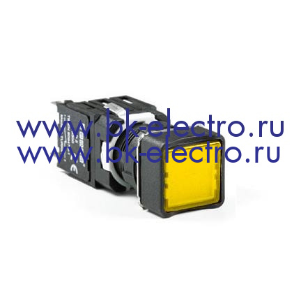 D100KDS Кнопка Ø16 мм. с возвратом, квадратная, желтая (1НО) у официального дилера в Москве +7(499) 398-07-73