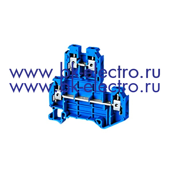 Двухуровневая клемма DRTP4-blue с винтовым соединением и сечением 4 мм², напряжение: 500В, ток: 32А