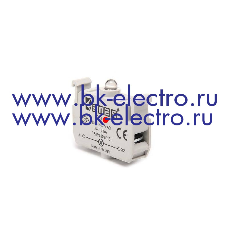 CBK Блок-контакт подсветки серии (CP-CM) с красным светодиодом 100-230В переменного тока у официального дилера в Москве +7(499) 398-07-73