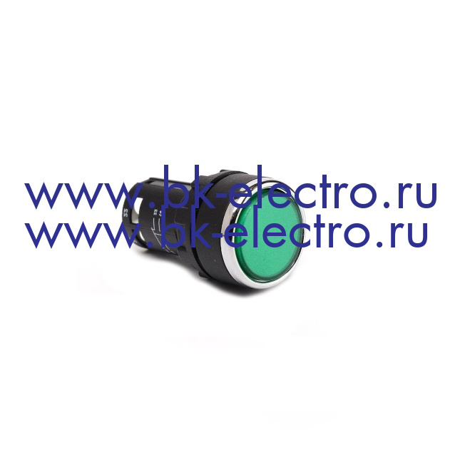 Кнопка нажимная моноблочная, круглая Ø22 мм. зеленая, без фиксации (1НО+1НО) IP50 EMAS от официального дилера в Москве +7 (499) 398-07-73