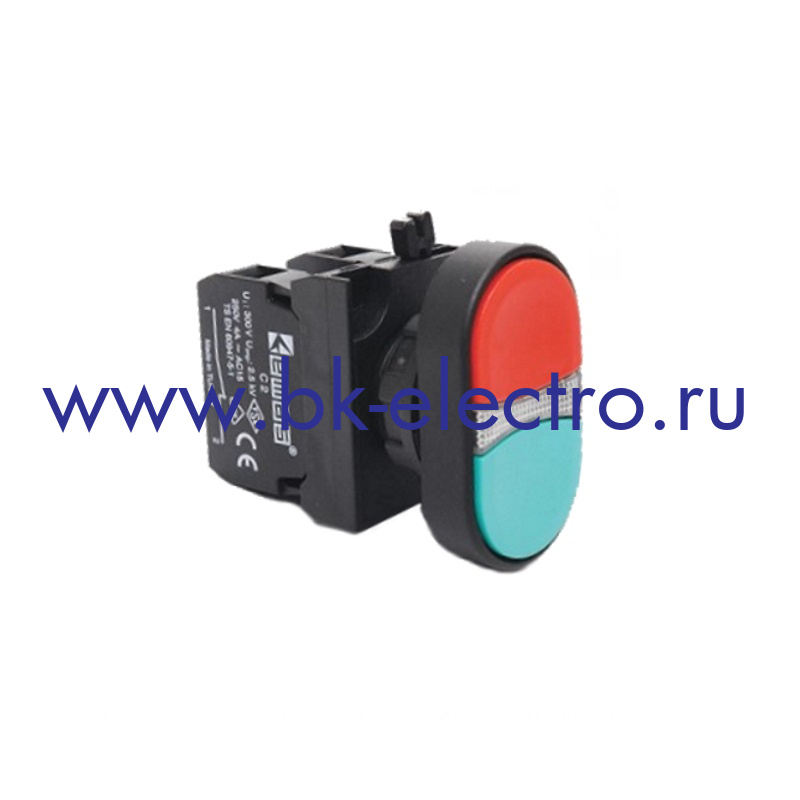 CP102K20KY Двойная кнопка Ø22 мм. (1НО+1НЗ) IP65 с возможностью подсоединения блок контакта подсветки EMAS от официального дилера в Москве +7 (499)398-07-73