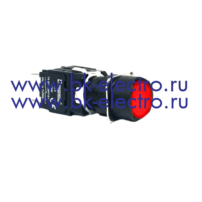 Кнопка Ø16 мм. с возвратом, круглая, красная (1НЗ) у официального дилера в Москве +7(499) 398-07-73