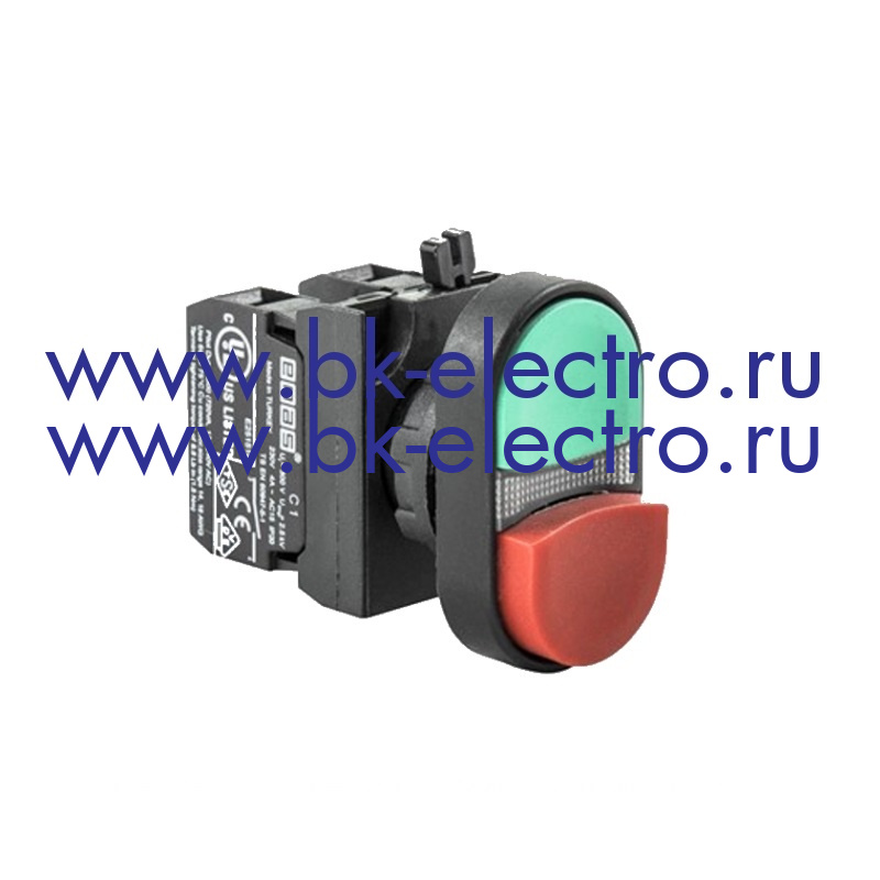 CP102K21KY Двойная кнопка Ø22 мм.(1НО+1НЗ) IP65 с возможностью подсоединения блок контакта подсветки EMAS от официального дилера в Москве +7 (499)398-07-73