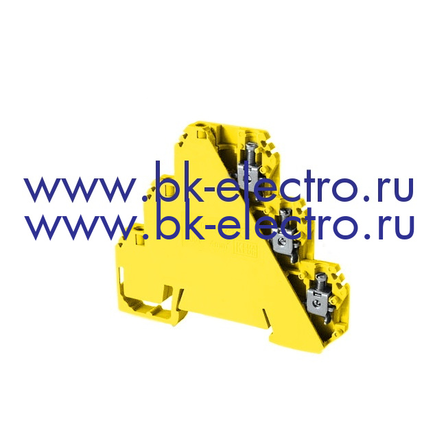 Трехуровневая клемма TRTP4-yellow c винтовым соединением и сечением 4 мм², напряжение: 400В, ток: 32А
