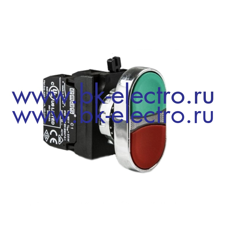 CM102K20KY Двойная кнопка  Ø22 мм. в металл. корпусе (1НО+1НЗ) IP65 с возможностью подсоединения блок контакта подсветки EMAS у официального дилера в Москве +7(499)398-07-73