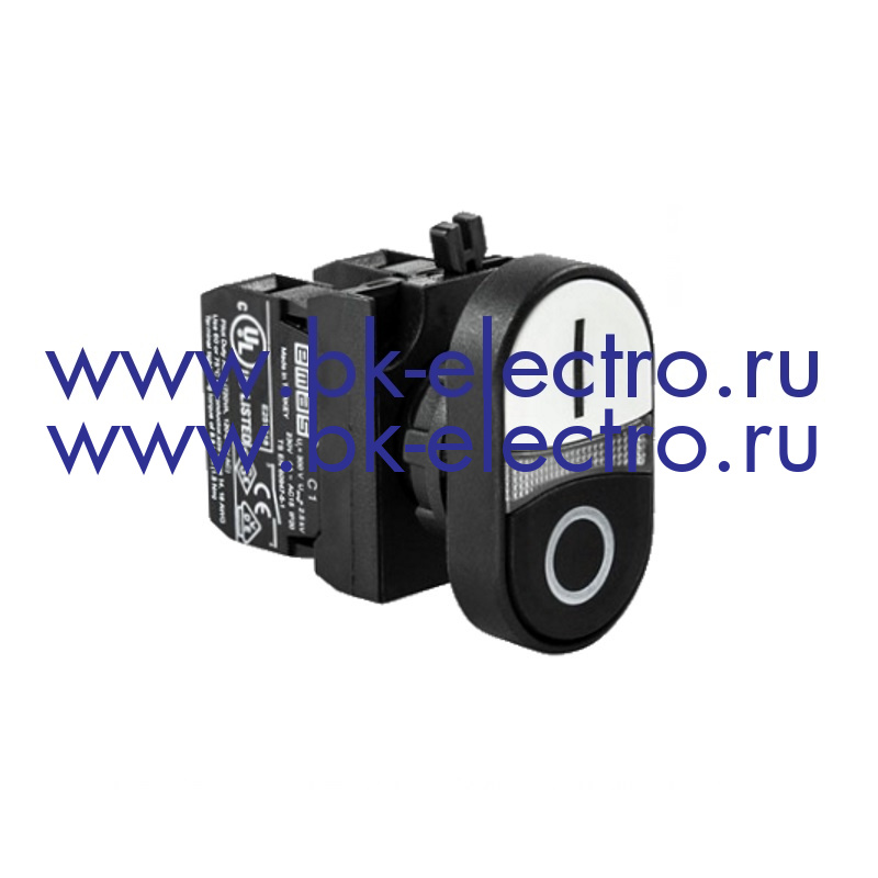 CP102K20HB Двойная кнопка Ø22 мм. (1НО+1НЗ) IP65 с возможностью подсоединения блок контакта подсветки EMAS от официального дилера в Москве +7 (499)398-07-73