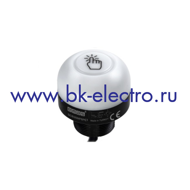 SCB30MP6PC1 Кнопка сенсорная Ø30мм. PNP-NO Touch (10-30 V DC) с кабелем 1м. IP67 в Москве +7(499) 398-07-73