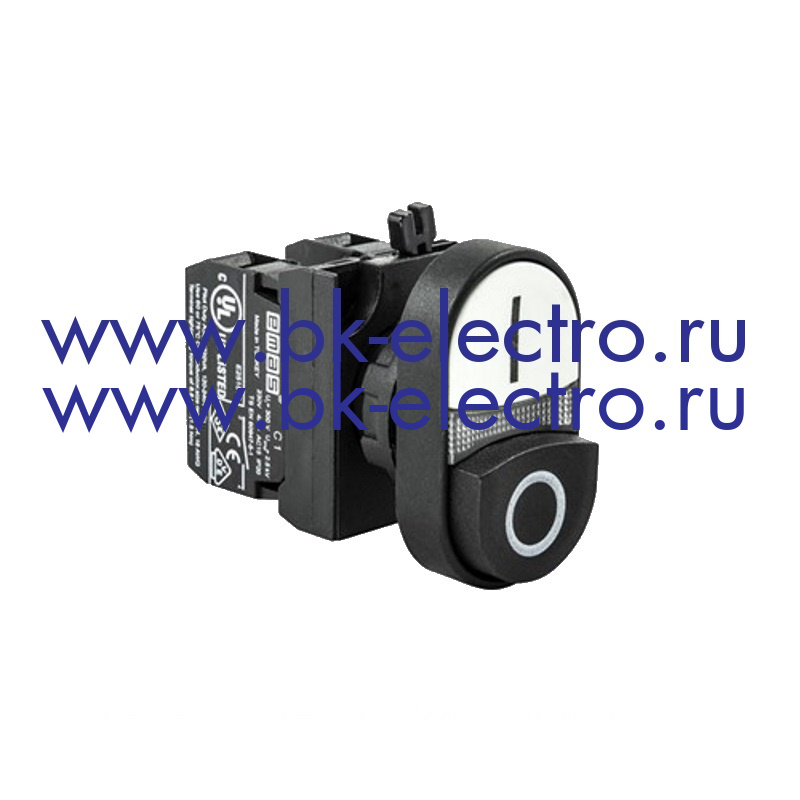 CP102K21HB Двойная кнопка Ø22 мм.(1НО+1НЗ) IP65 с возможностью подсоединения блок контакта подсветки EMAS от официального дилера в Москве +7 (499)398-07-73