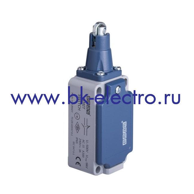 L52K13MUM331 Выключатель концевой быстрого переключения линейный 3-х направленный с пластмассовой консолью и стальным плунжером и роликок Ø11мм (1НО+1НЗ) в Москве +7 (499)398-07-73