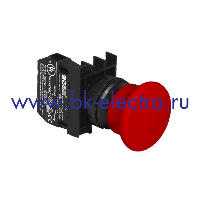 B100MK B100MK Кнопка нажимная Грибок Ø40мм. без фиксации, красная (1НО) IP50 EMAS у официального дилера в Москве