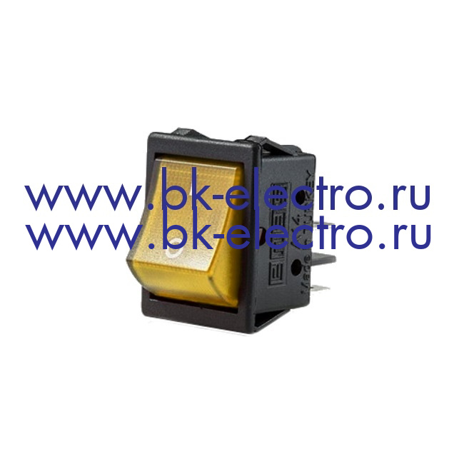 A14B1S11 Тумблер клавишный 30*22мм. (0-1) желтый с подсветкой (2НО) в Москве +7 (499)398-07-73