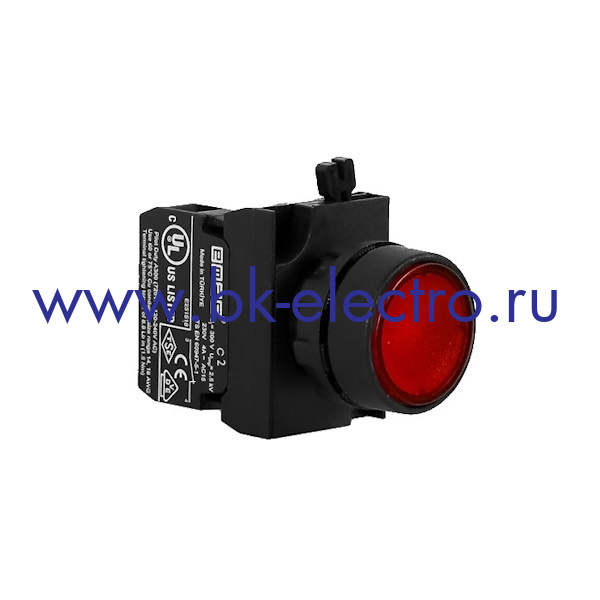 CP200DK Кнопка нажимная Ø22мм. круглая, без фиксации, красная (1НЗ) IP65, с возможностью подсоединения блок контакта подсветки у официального дилера в Москве