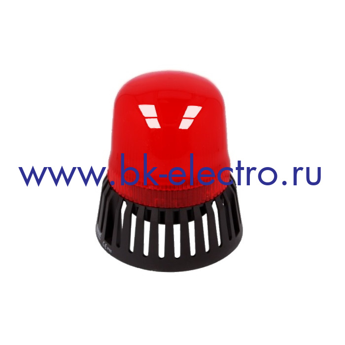 Проблесковый маячок диаметром 120мм, красный, 220V AC с зуммером 105 dB в Москве +7 (499)398-07-73